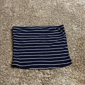 a new day Navy and White Striped Mini Skirt